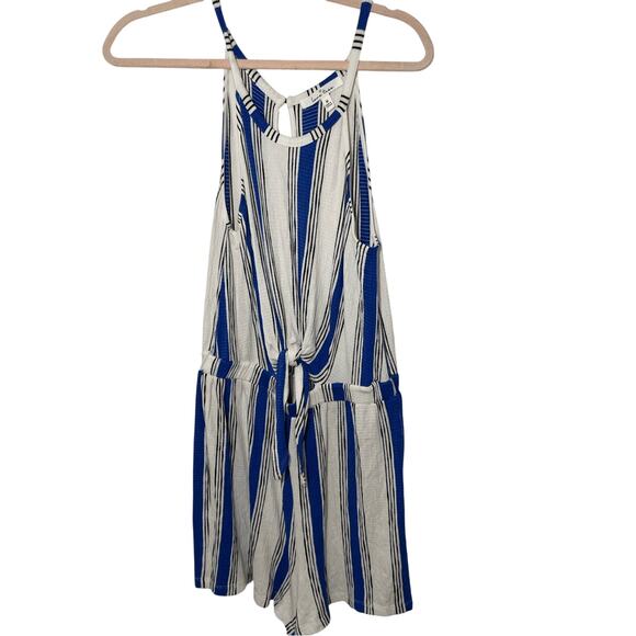 Women's Lovetree Beachcore Lagenlook Coastal Grandma Beachy Stripe Romper SZ M - Picture 1 of 6